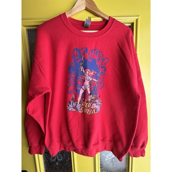 Red Sonja Sweatshirt sword sorcery comicbook Windsor-Smith Marvel Comics retro L - Picture 1 of 5